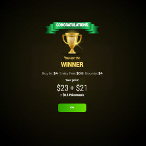 Took down PCF Poker Mania on StockPoker