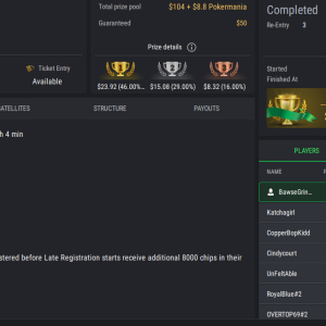 PCF Poker Mania NLHE PKO on StockPoker - November 30, 2025